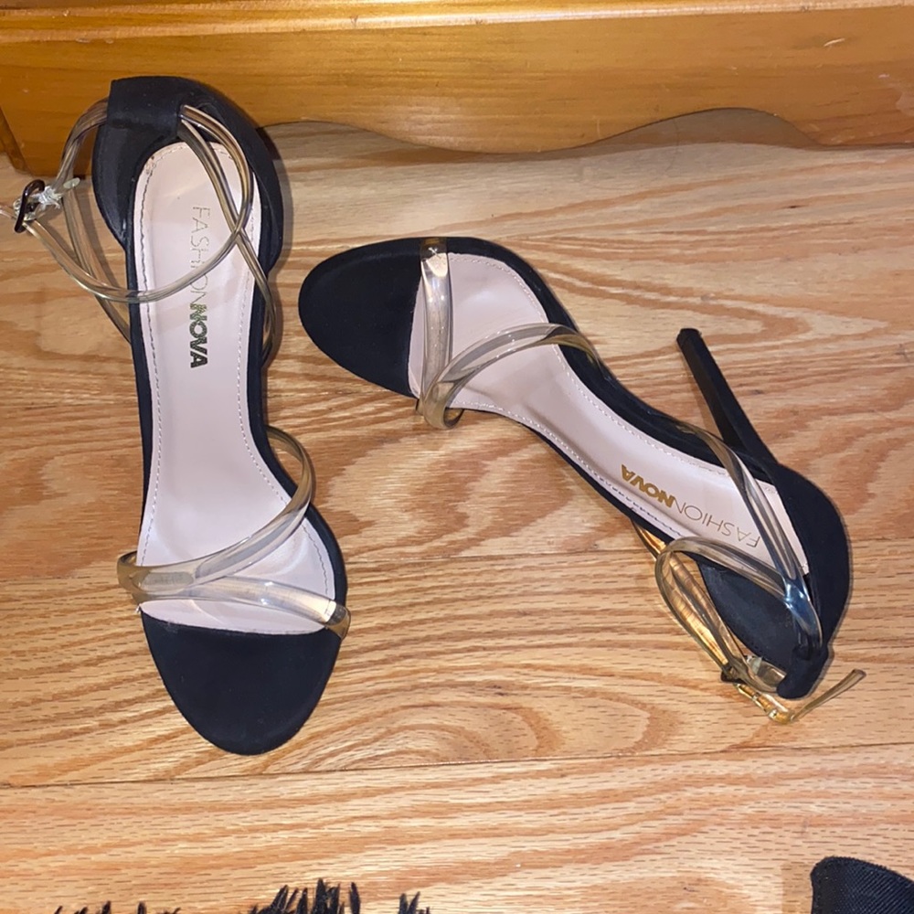 Black Pop Heel Sandal